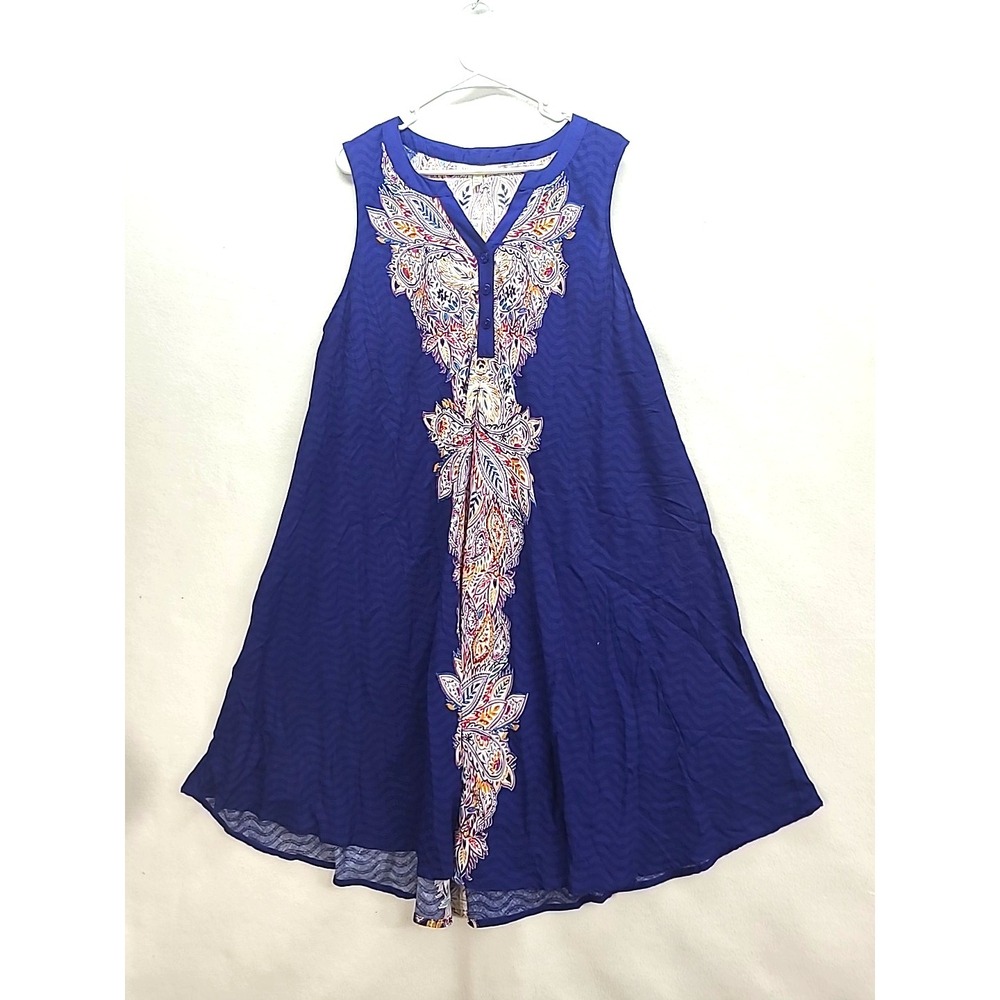 New Flint & Moss Sleeveless MuuMuu  Sundress Dk Floral‎ Sz XL House Dress Beach
